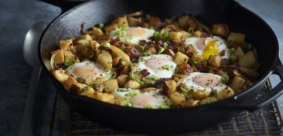 Farmhouse Chorizo Hash Browns with Baked Eggs | Volpi Foods